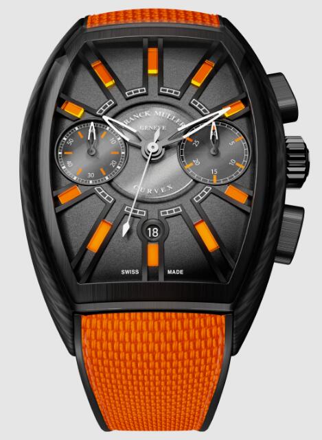 Review Franck Muller Curvex CX Flash Chronograph CX 36 CC DT FLASH CARBONE TTNRBR Orange Leather Replica Watch